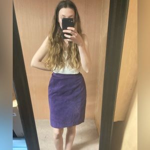 Purple Leather Pencil Skirt